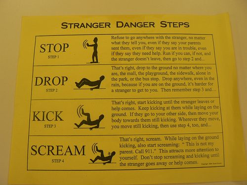 Stop, Drop, Kick Scream not Smack Head Concrete Hard