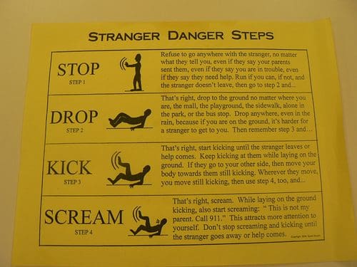 Stop, Drop, Kick Scream not Smack Head Concrete Hard