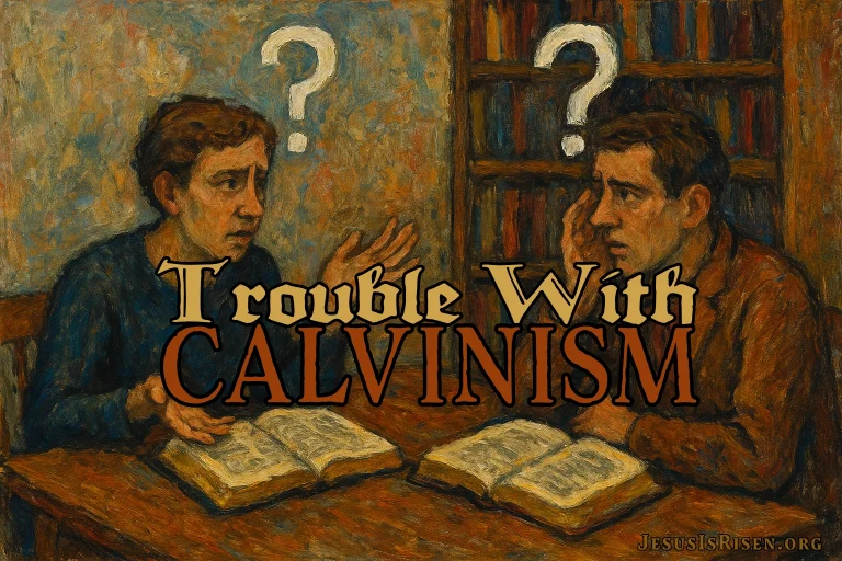 Two men sitting at a table discussing Scripture